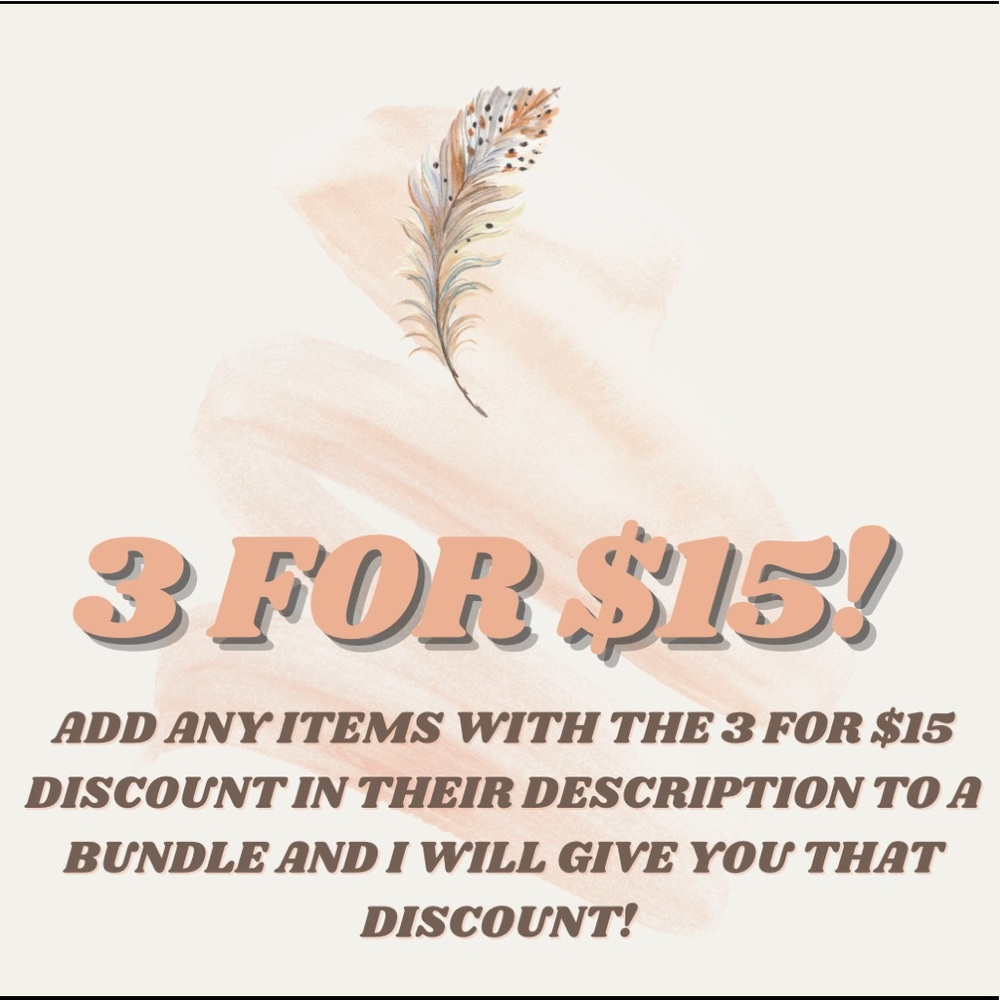 $3 FOR 15 SPECIAL DISCOUNT